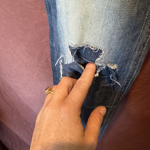 Rag & Bone The Dre Low Rise Stretch Destroyed Blue Jeans Women’s Size 25 - Picture 7 of 10